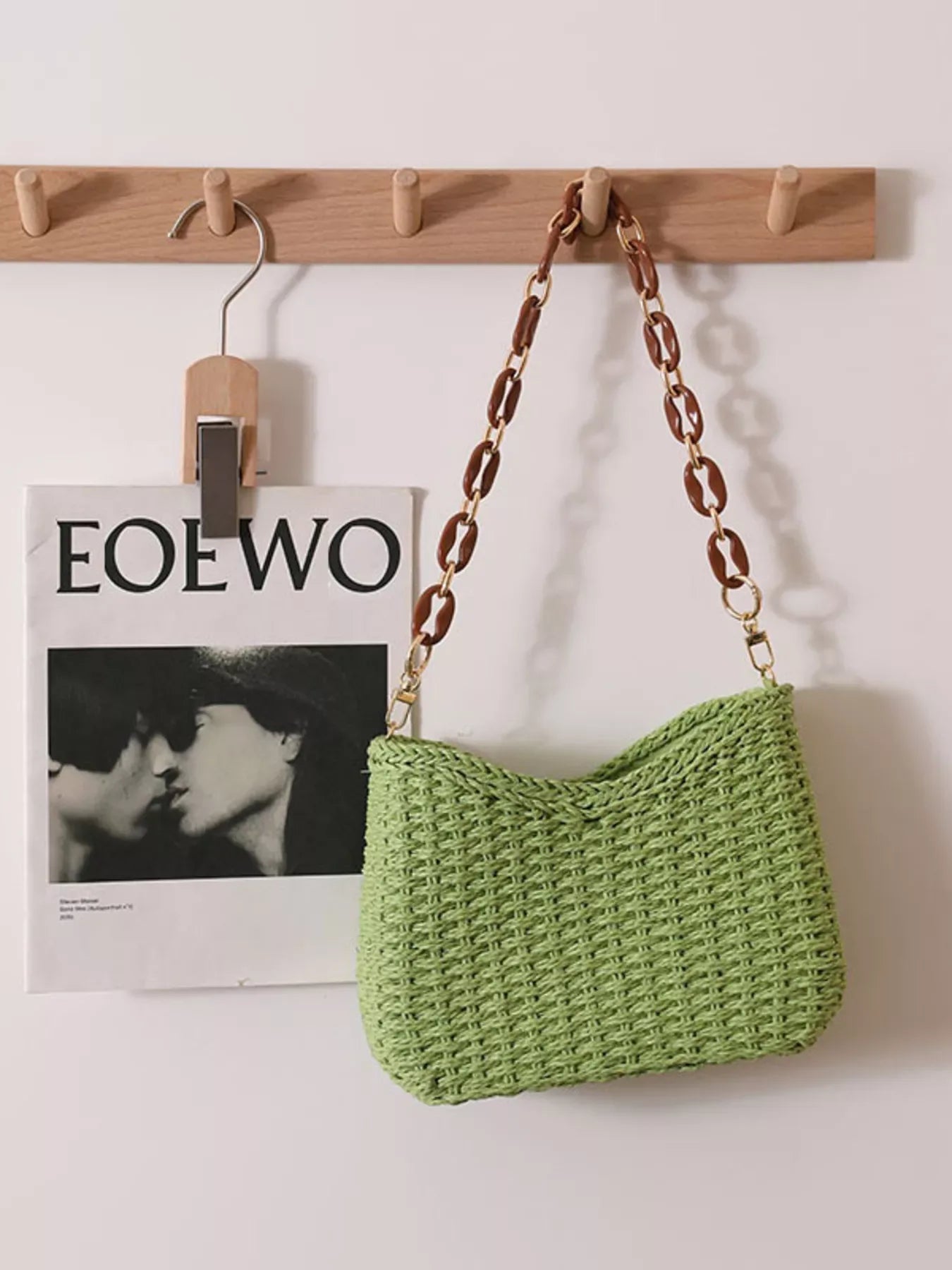 Woven Straw Shoulder Bag - Makw Official Site