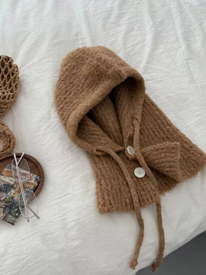 Cozy Knit Button Detail Hat - Makw Official Site