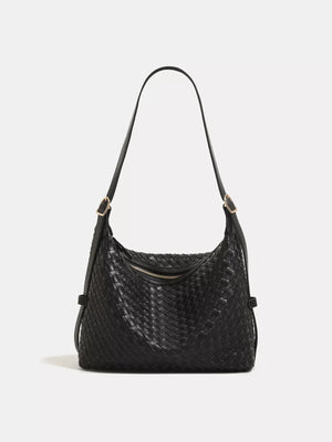 Woven PU Leather Shoulder Bag - Makw Official Site