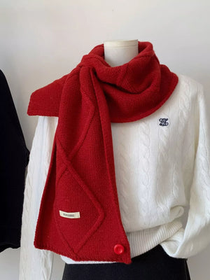 Solid Color Knitted Winter Scarf - Makw Official Site