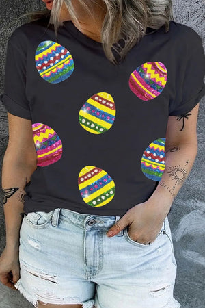 Plus Size Easter Round Neck Short Sleeve T-Shirt - Makw Official Site
