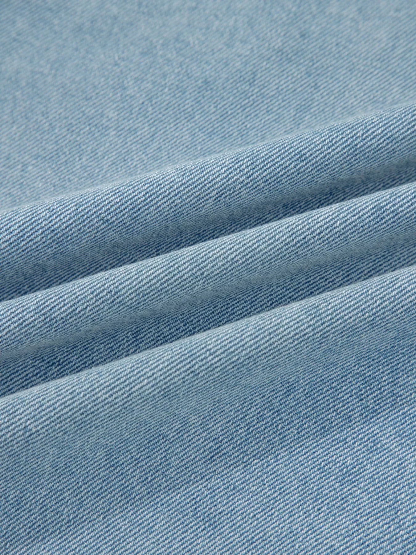 Elastic Edge Collared Zip Up Denim Jacket With Pocket - Makw Official Site