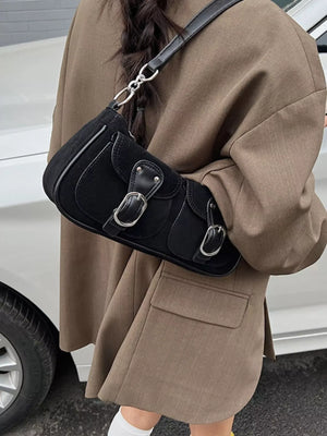Buckle Decor Shoulder Bag - Makw Official Site