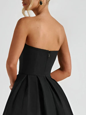 Solid Color Tube Midi Dress - Makw Official Site