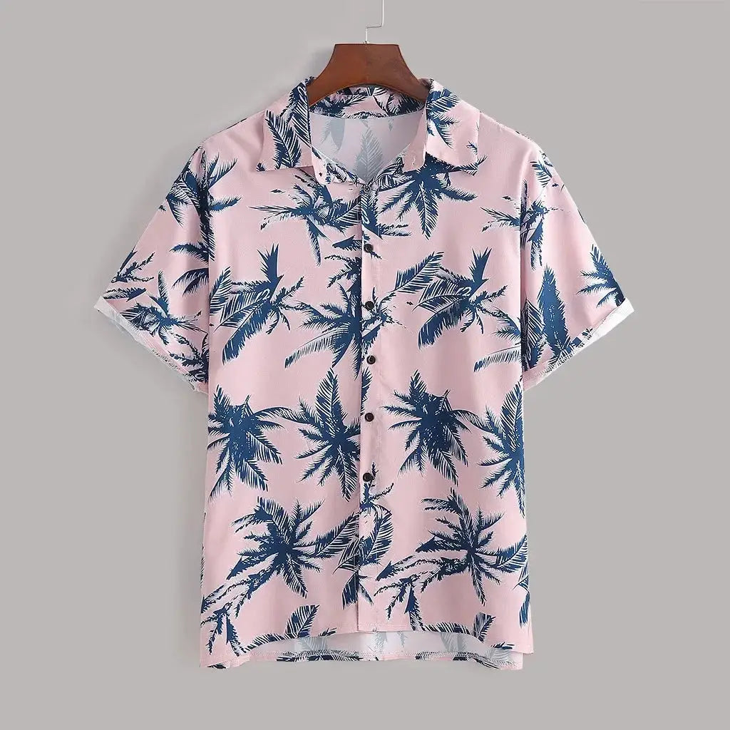 Men's Full Size Tropical Print Hawaiian Style Top and Shorts Set Plus Size - Makw Official Site