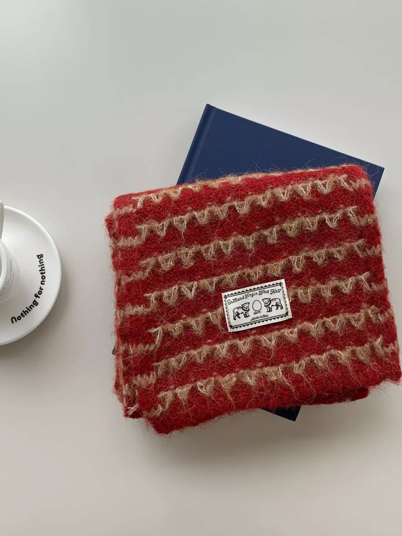 Vintage Knitted Pattern Scarf - Makw Official Site