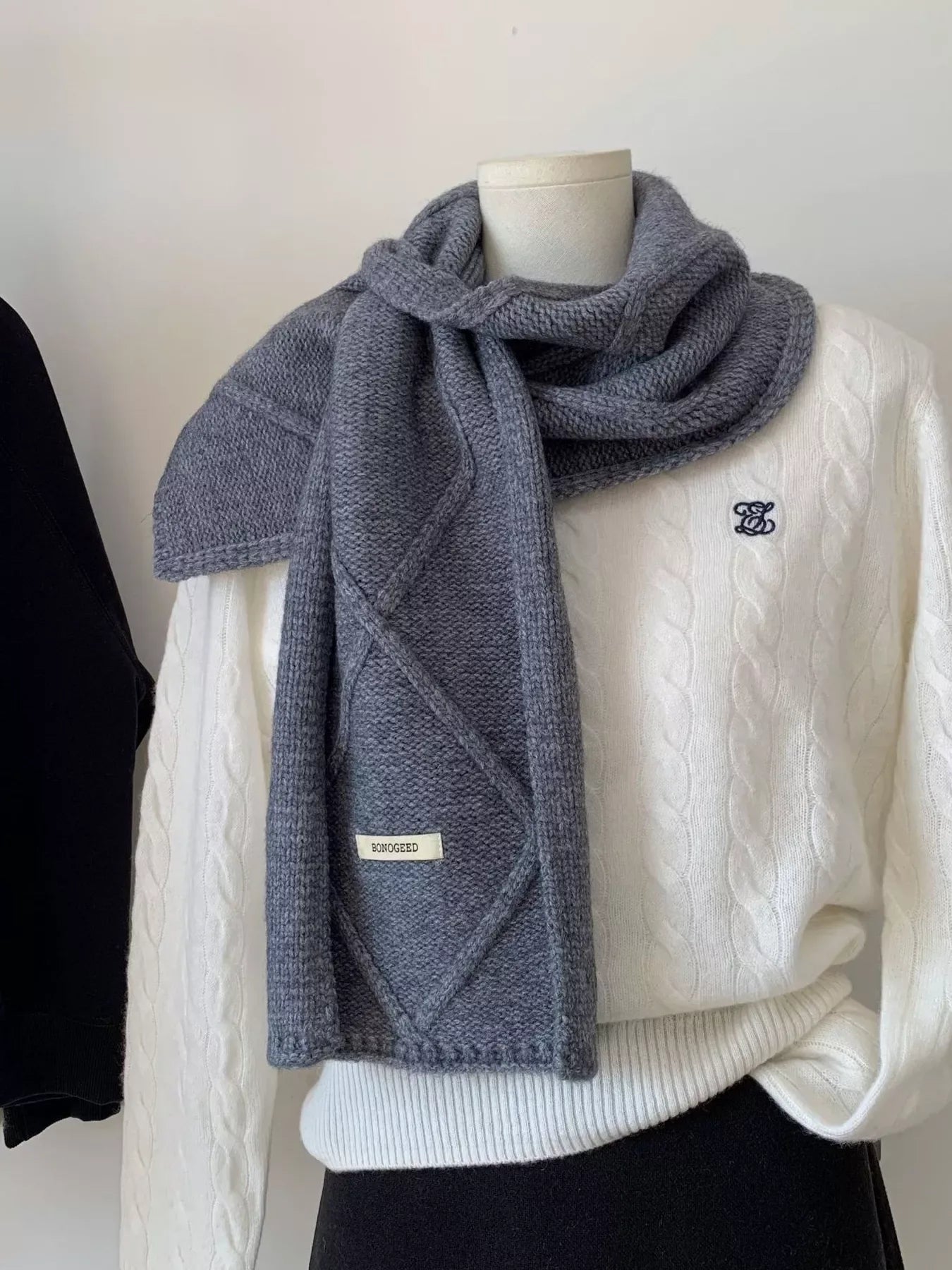 Solid Color Knitted Winter Scarf - Makw Official Site