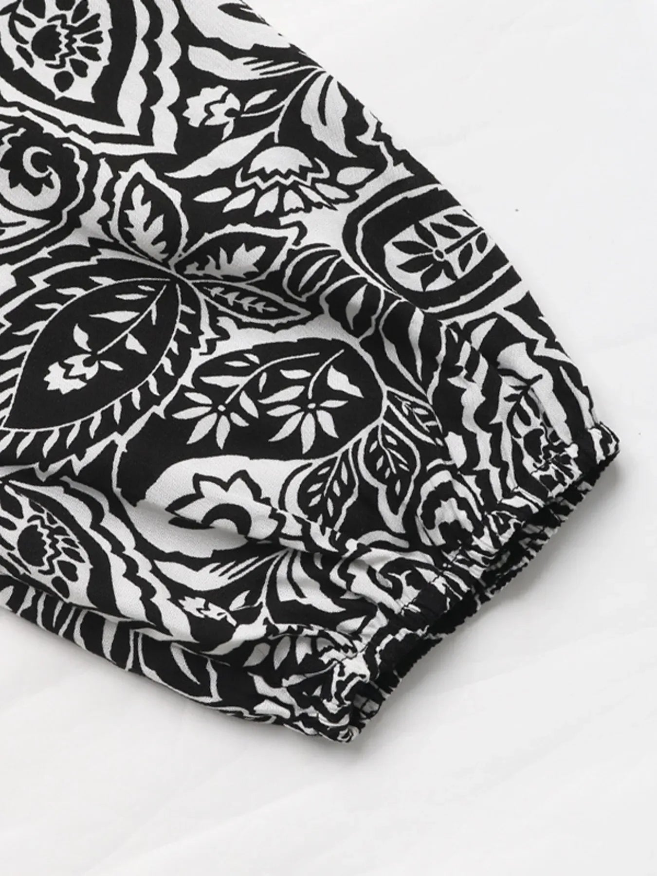 Paisley Print Long Sleeve Midi Dress - Makw Official Site