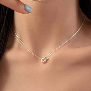 Double Strand 925 Sterling Silver Necklace - Makw Official Site