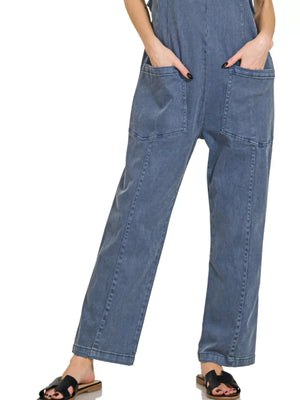 Zenana Casual Adjustable Strap Baggy Jumpsuit With Pocket - Makw Official Site