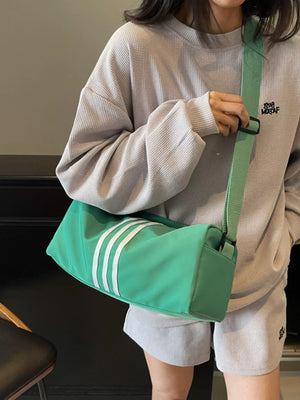 Striped Adjustable Strap Duffel Bag - Makw Official Site