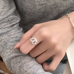 925 Sterling Silver Heart Knot Ring - Makw Official Site