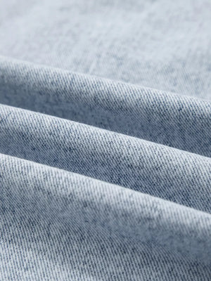 Scalloped Trim Patch Pocket Button Front Denim Vest - Makw Official Site