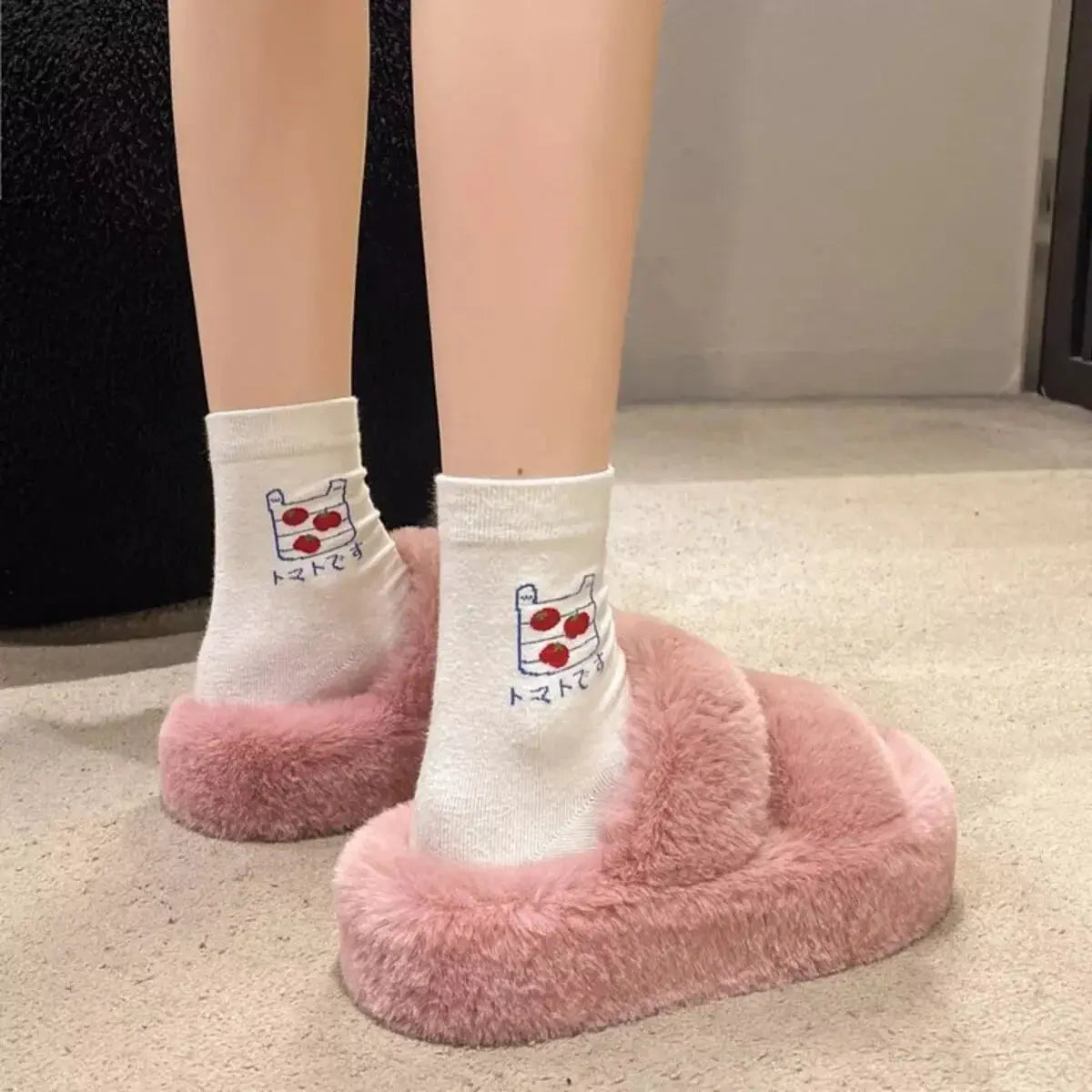 Fuzzy Open Toe Slippers - Makw Official Site