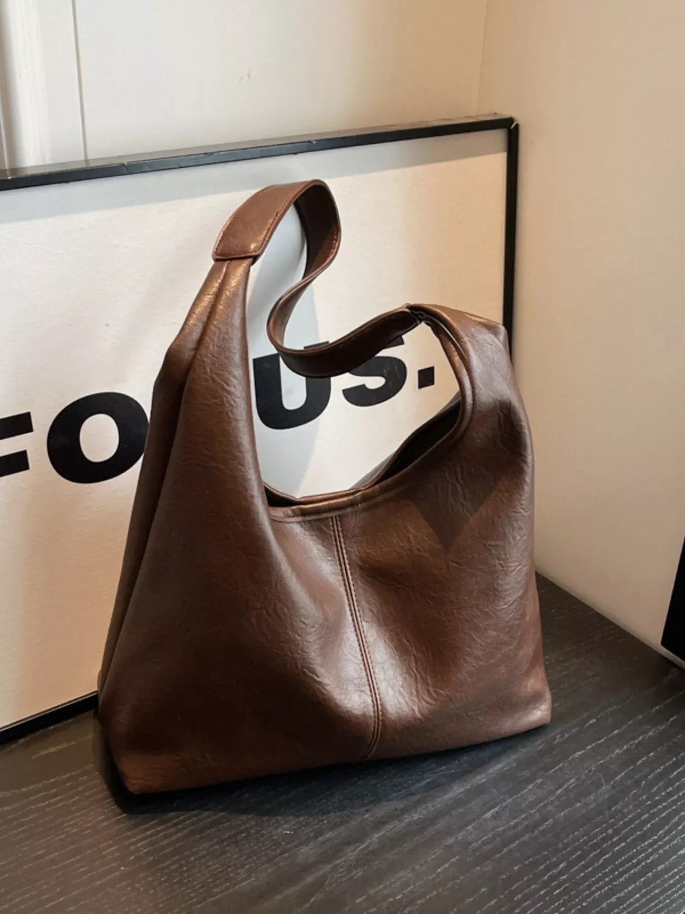 PU Leather Shoulder Bag - Makw Official Site