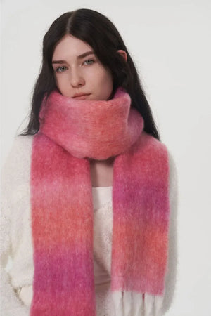 Fringe Gradient Thermal Scarf - Makw Official Site