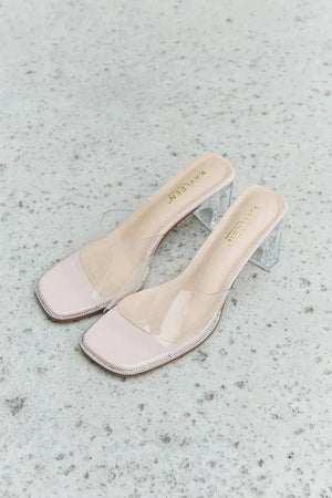 DDK Make Myself Clear Mule Block Heels - Makw Official Site