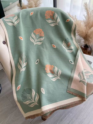 Printed Raw Hem Shawl - Makw Official Site