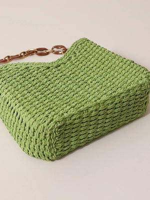 Woven Straw Shoulder Bag - Makw Official Site