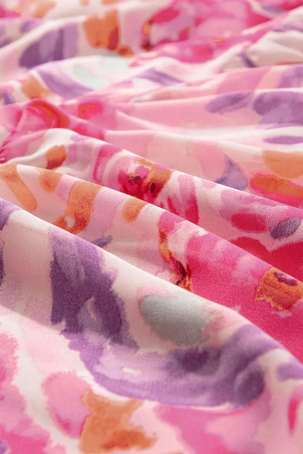 Floral Print Shirred One Shoulder Maxi Dress - Makw Official Site