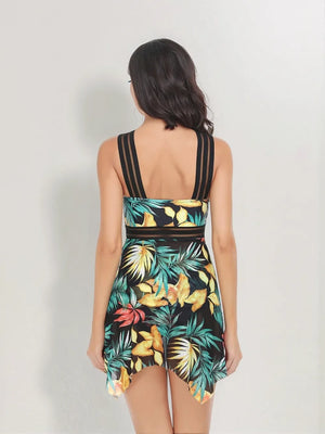 Cutout Printed Two-Piece Swim Set - Makw Official Site