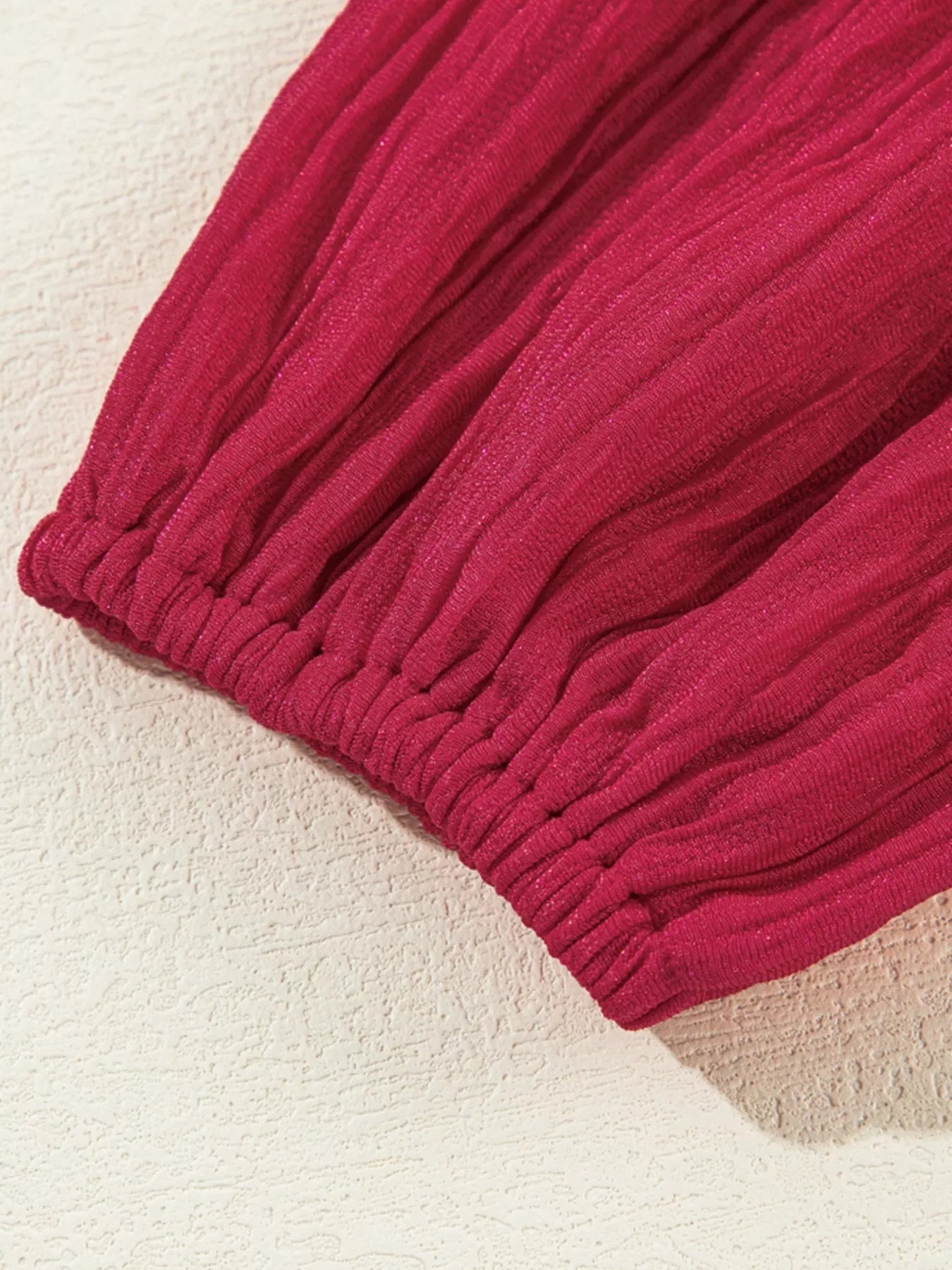 Textured Ruffled Trim Loose Fit Mini Dress - Makw Official Site