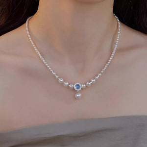 925 Sterling Silver Pearl Necklace - Makw Official Site