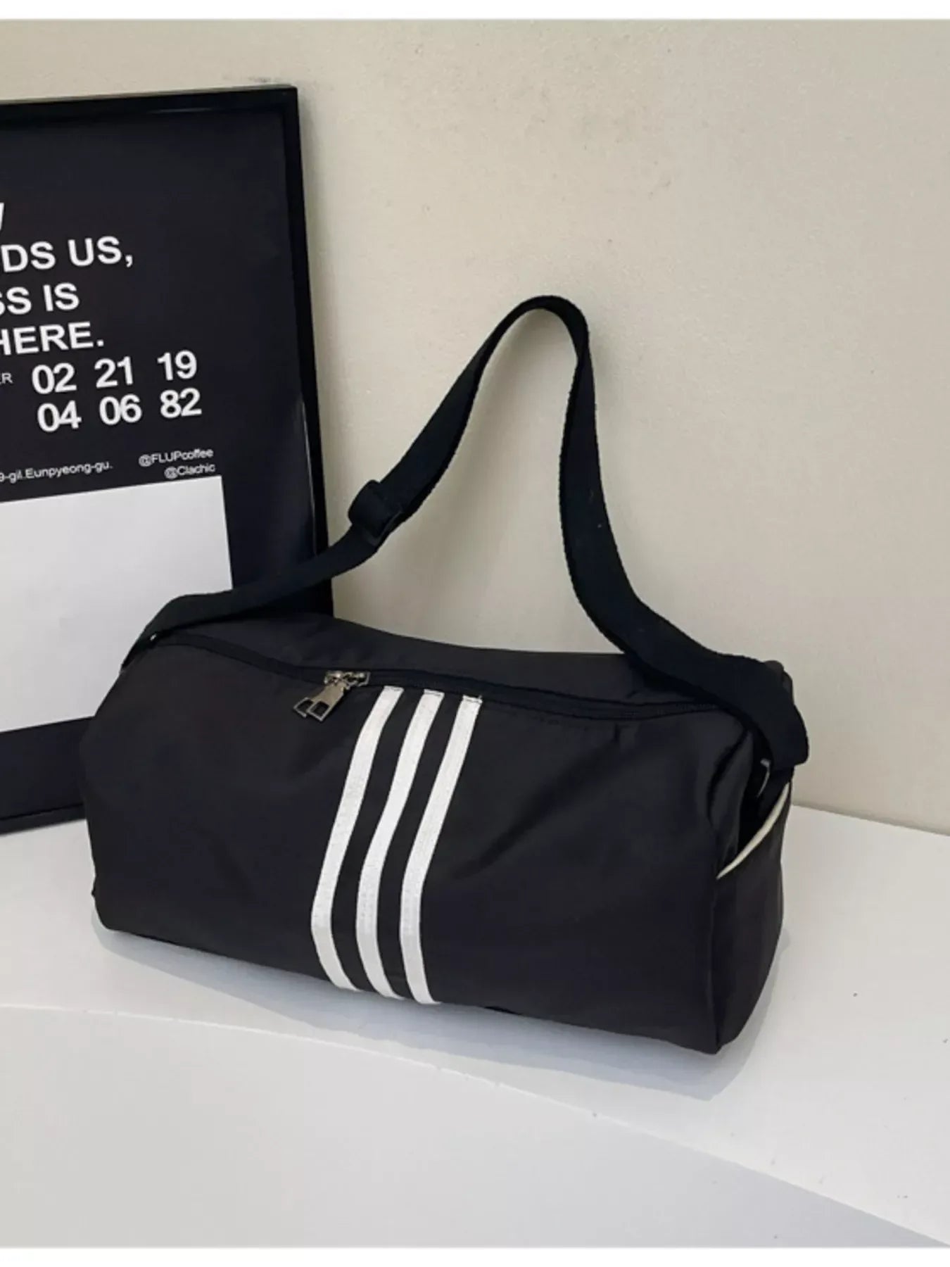 Striped Adjustable Strap Duffel Bag - Makw Official Site