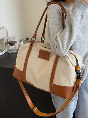 Canvas Leather Trim Travel Bag - Makw Official Site