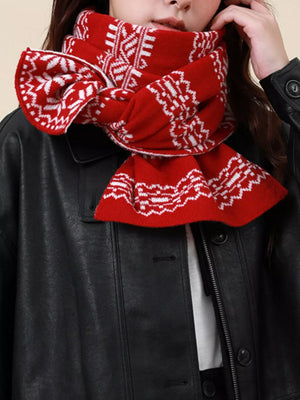 Christmas Snowflake Knit Scarf - Makw Official Site