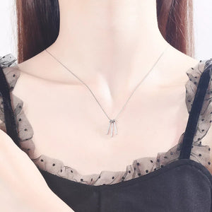 925 Sterling Silver Zircon Tassel Pendant Necklace - Makw Official Site