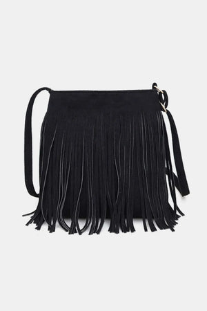 Suede Fringe Shoulder Bag - Makw Official Site