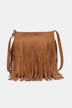 Suede Fringe Shoulder Bag - Makw Official Site