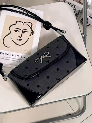 Bow Decor Flap Shoulder Bag - Makw Official Site