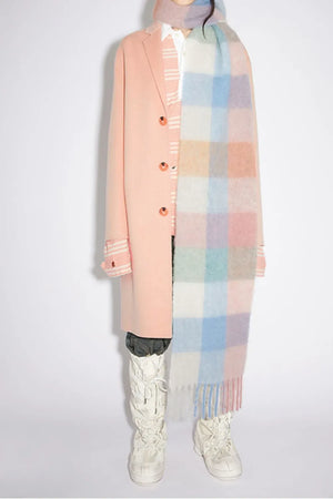 Thermal Fringe Contrast Plaid Scarf - Makw Official Site