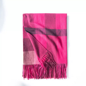 Plaid Tassel Scarf - Makw Official Site