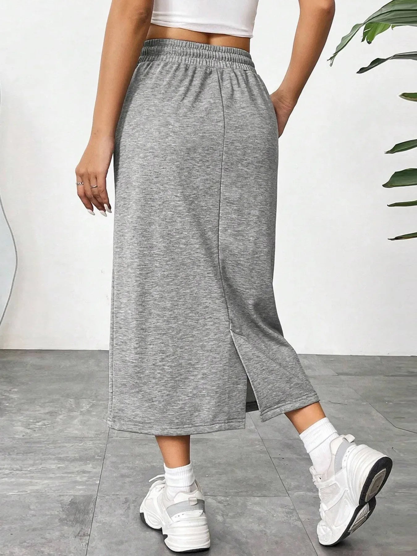 Slit Drawstring Midi Skirt - Makw Official Site