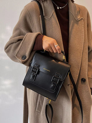 Double Buckle Square Backpack Bag - Makw Official Site