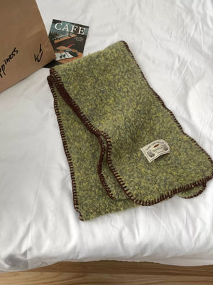 Contrast Trim Plush Winter Scarf - Makw Official Site