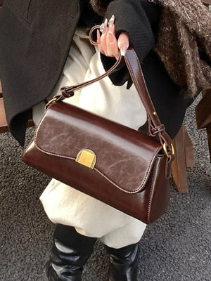 Golden Clasp Shoulder Bag - Makw Official Site