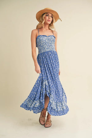 Aemi + Co Ditsy Floral Ruffled Hem Maxi Cami Dress - Makw Official Site