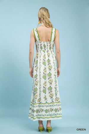 Umgee Floral Print Tiered Midi Dress - Makw Official Site
