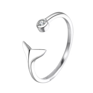 925 Sterling Silver Whale Tail Ring - Makw Official Site