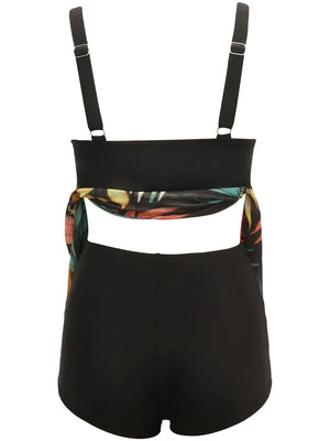 Printed Wide Strap Two-Piece Swim Set - Makw Official Site