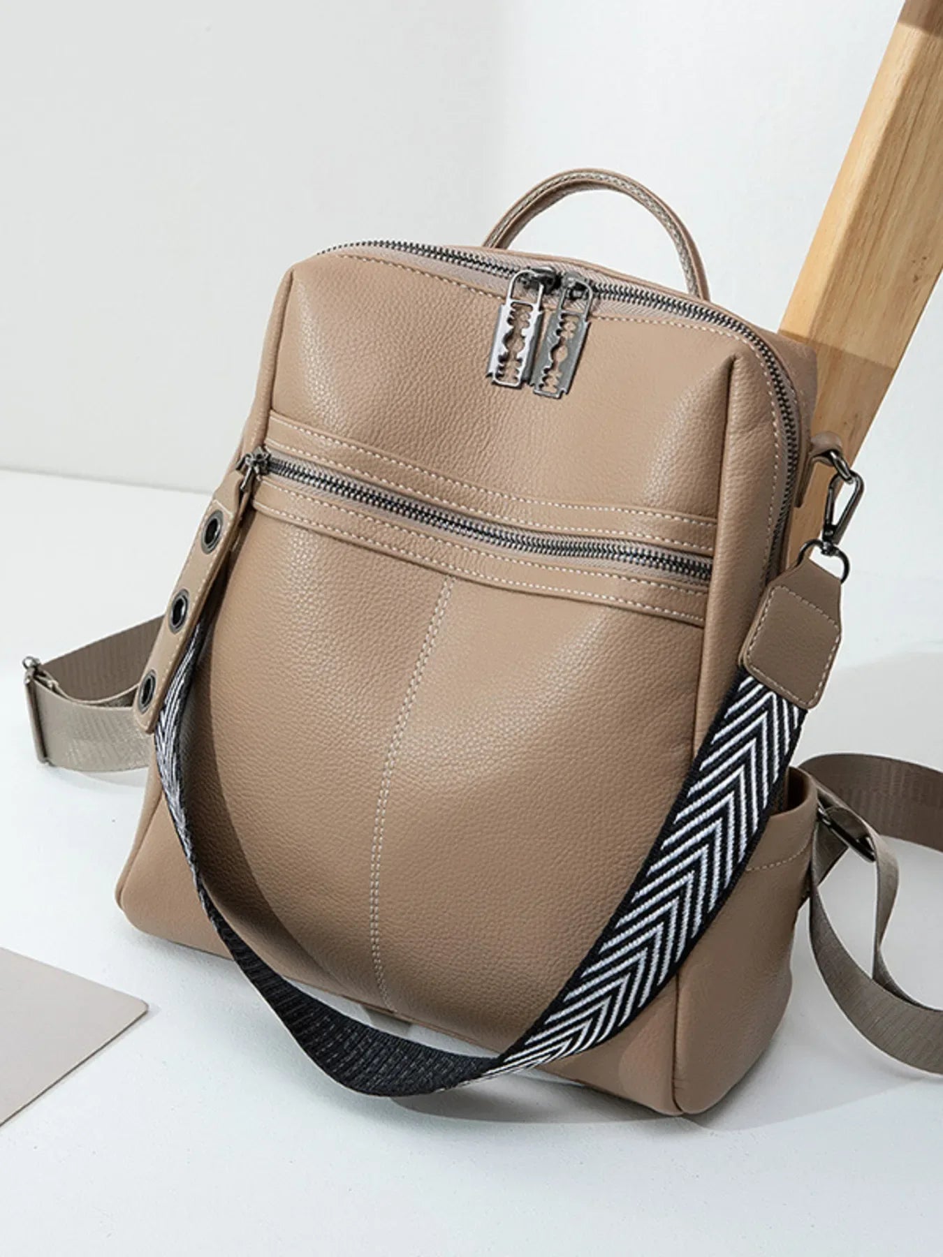 Leather Multi-Compartment Backpack Bag - Makw Official Site