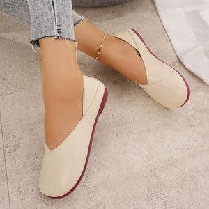 Round Toe Flats Slip-Ons - Makw Official Site