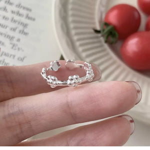 925 Sterling Silver Flower Ring - Makw Official Site