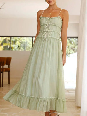 Devine Frill Ruffled Hem Midi Cami Dress - Makw Official Site