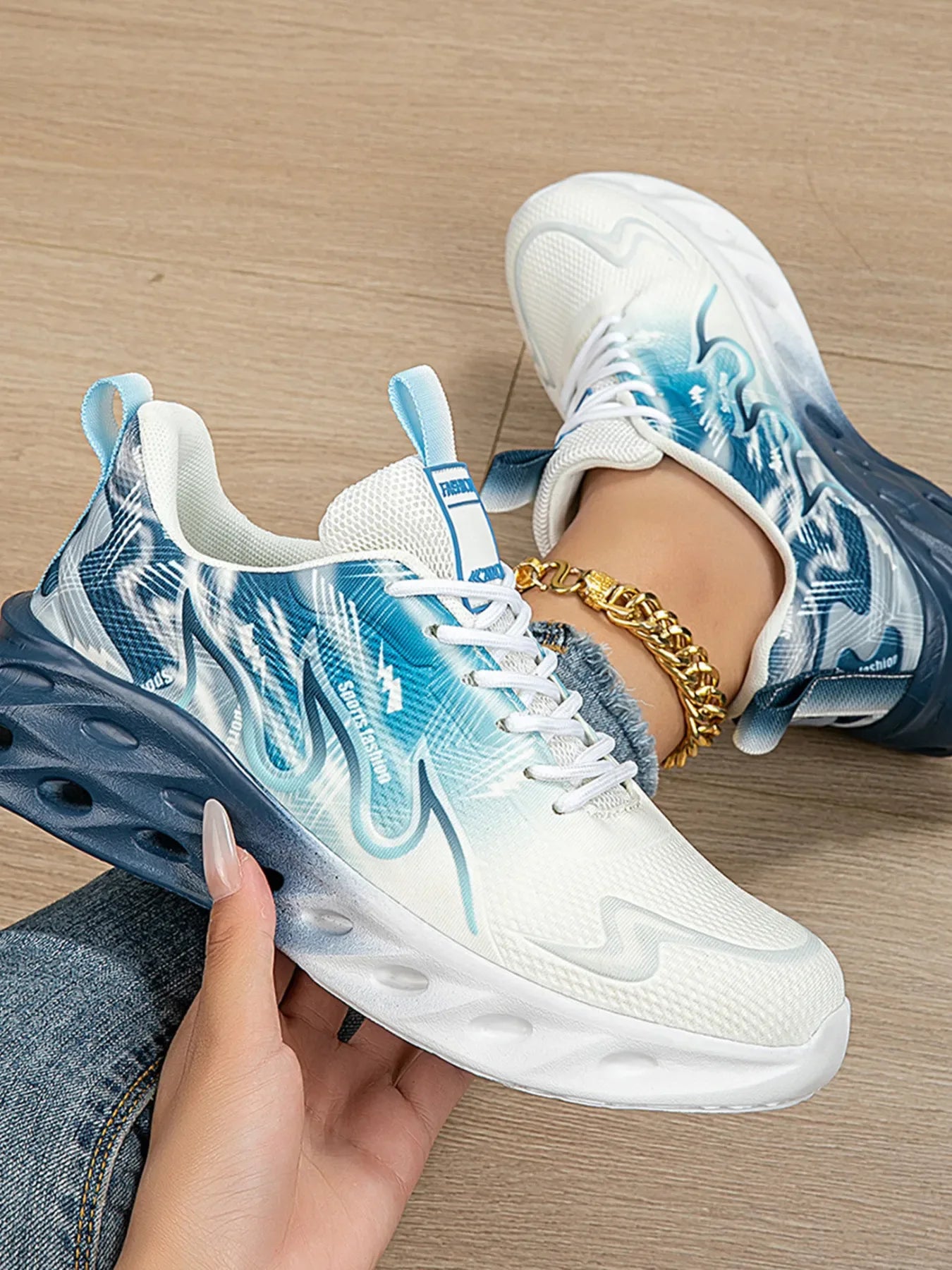 Round Toe Lace Up Mesh Athletic - Makw Official Site