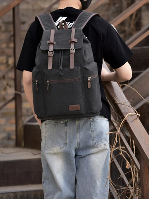 Canvas Backpack Bag with Buckle Straps - Makw Official Site